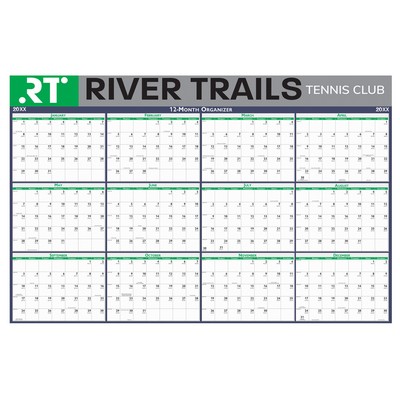 Laminated Horizontal Wall Calendar (18"x24")